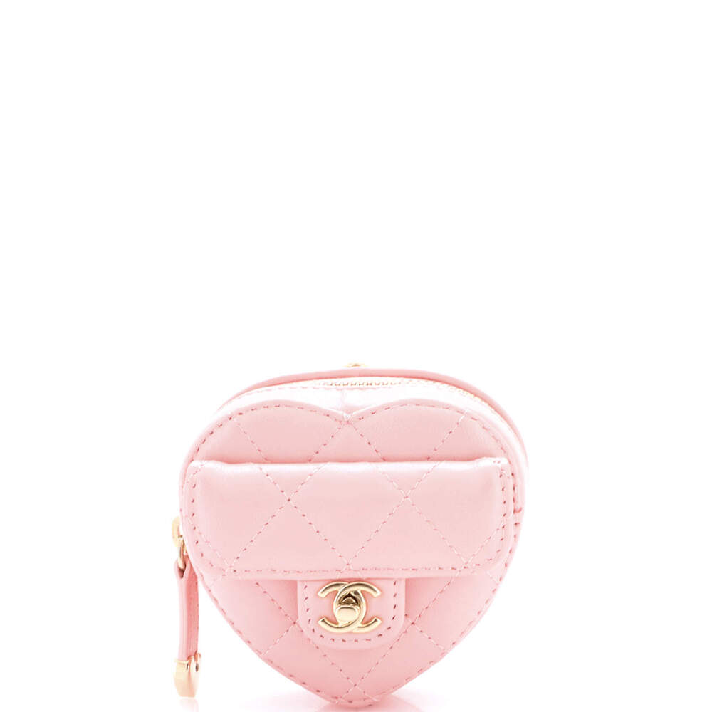 Chanel Heart Bag Charm Quilted Lambskin